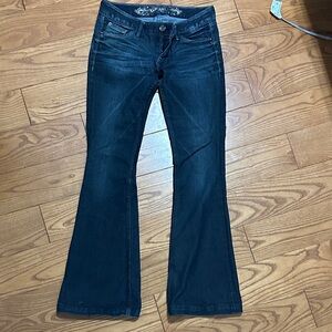 Express Dark Blue Wide Leg Jeans